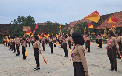 Tingkatkan Solidaritas dan Keterampilan, Pramuka MTsN 8 Cirebon Gelar Latihan Gabungan